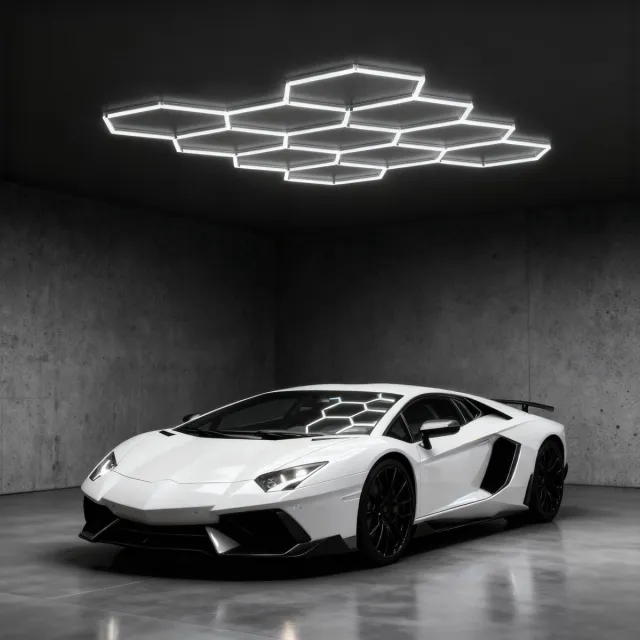 NAIZY LED Hexagon Verlichting 6500K - Energiezuinig - Plafondlampen - Zeshoekige Wandpaneel - DIY Configuratie - Eenvoudige Lamp voor Sportschool, Kelder, Garages, Werkplaats, Kantoor (11 Hex) - NAIZY wit