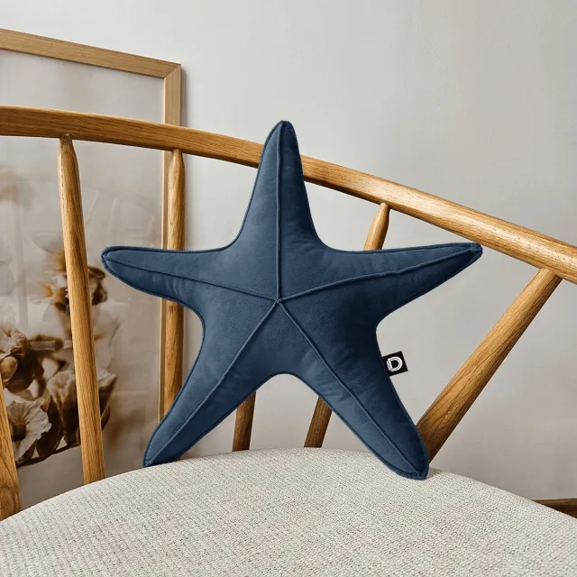 Decordruk Velvet Collectie - Kleine Stervormige Sierkussen - 43 cm - Granat