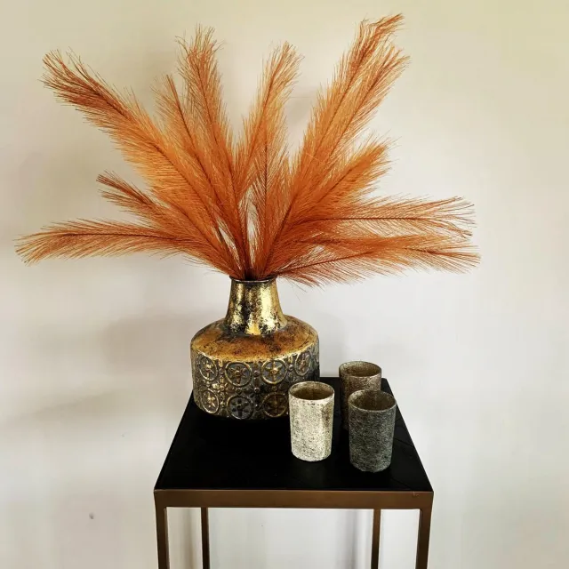 Natural Collections Droogbloemen - Artificial Pluim - Rusty - 57 cm hoog Bruin