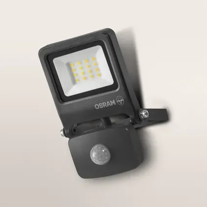 Osram Breedstraler Endura Flood - Donkergrijs - 10w - 800lm - Neutraal Wit - Ip44 - Met Bewegingssensor