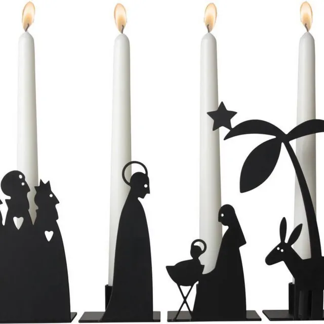Pluto Produkter ADVENT KANDELAAR KRIB ( SET 4 ) - PLUTO PRODUKTER zwart