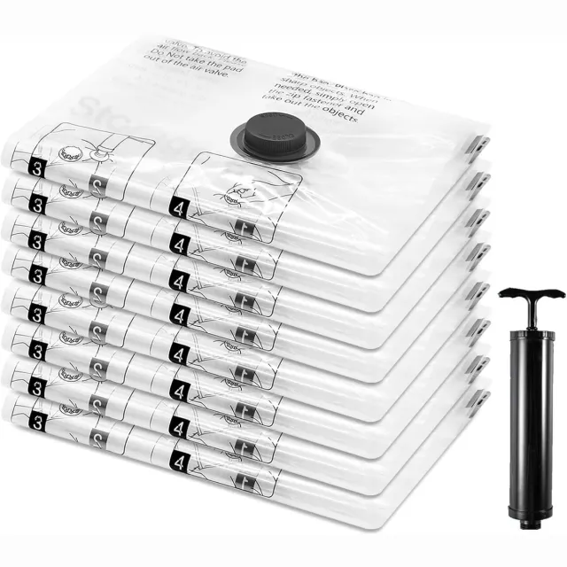 Famanu 8 XXL vacuüm opbergzakken - ruimtebesparende zakken met reishandpomp - compressiezakken voor kleding - beddengoed - kussens - dekbedden - dekens