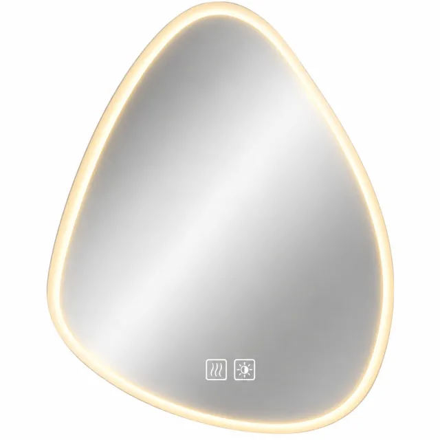 Vurnomi Badkamerspiegel - Spiegel - Led spiegel - Druppel spiegel - Wandspiegel - Frameloos - 3 lichtkleuren - Dimbaar - HD Spiegelglas zilver