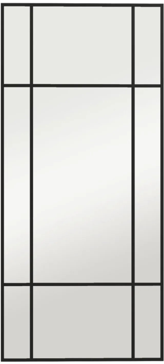 ZYLARO Wandspiegel - Metalen frame - Zwarte strepen - Meerlaags glas - 50 x 2 x 110 cm
