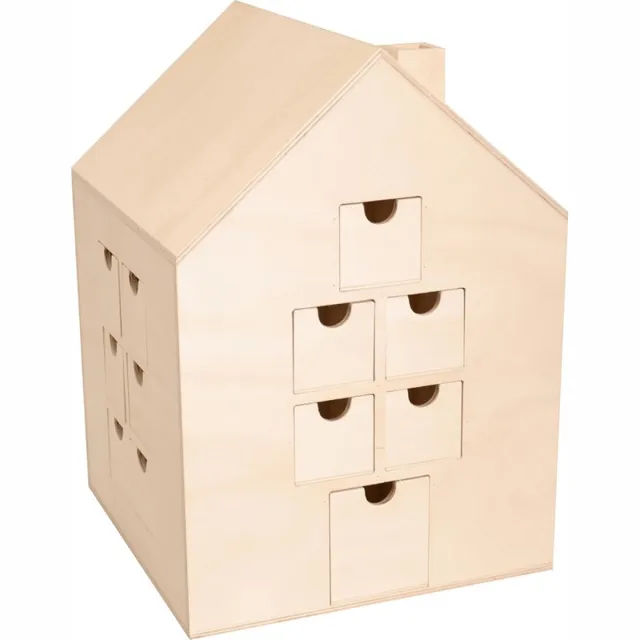 Artemio Adventskalender huis 21,5x30x21,5 cm hout