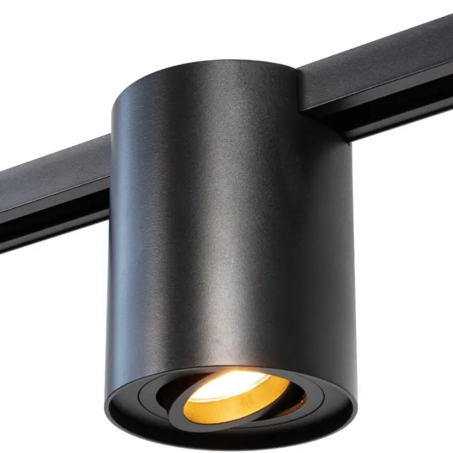 Qub Viror Orbit – GU10 Railspot – Cylinder – Zwart – 1-Fase Railverlichting - Geschikt voor QUB railverlichting sets Zwart - Viror Orbit