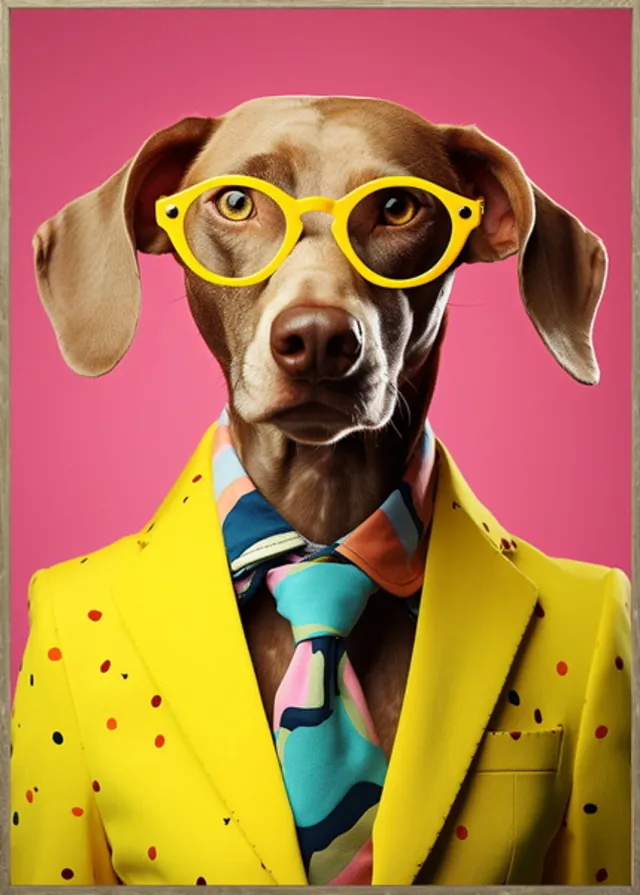 homebound by ky Poster in frame stylish dog 50x70cm Meerkleurig
