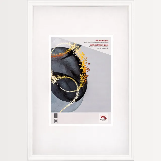 Walther Select - Houten lijst - Fotoformaat 13x18 cm - Kunstglas - Wit