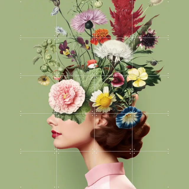 IXXI Silly Summer Things, Marja van den Hurk - 80 x 100 cm - Grote wanddecoratie en posters - Grafisch Ontwerp, Gemengde Technieken, Illustraties Roze / Groen