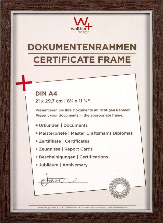 Walther Hygge - MDF Wooden lijst - Fotoformaat 21x29,7 cm (DIN A4) - Noten