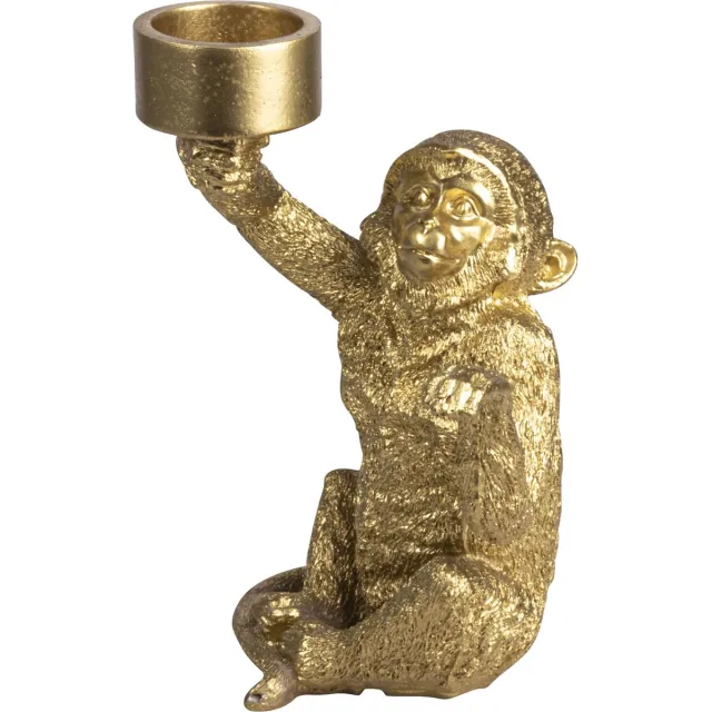 Gusta Waxinelichthouder - Aap - Goud - ø9,5x21cm