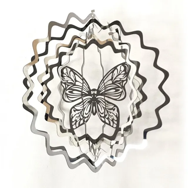 Nature's Melody Cosmo Spinner - ca. 5" / 13 cm,butterfly,vlinder Zilver