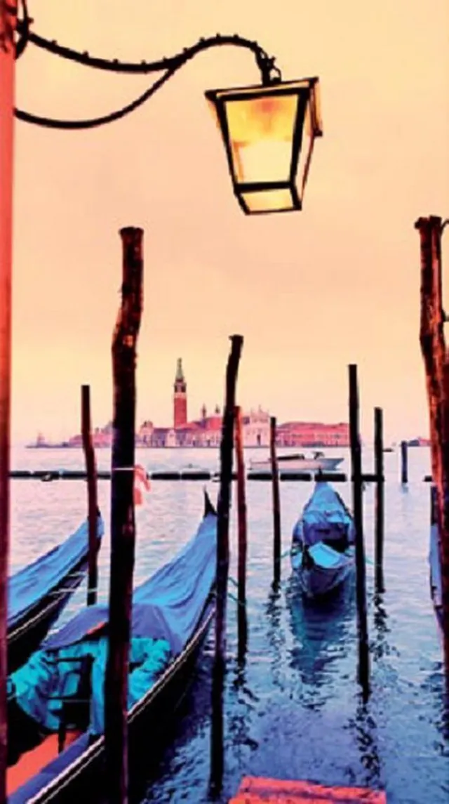 Linea Hogar 1x Zelfklevende Poster Venice | 70x125cm | Venetie blauw