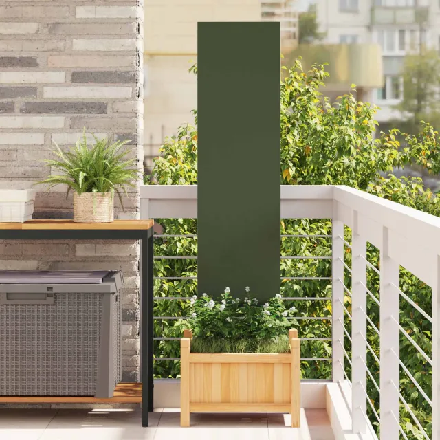 vidaXL Tuin Privacy Screen Olijfgroen 32 x 140 cm Koudgewalst staal