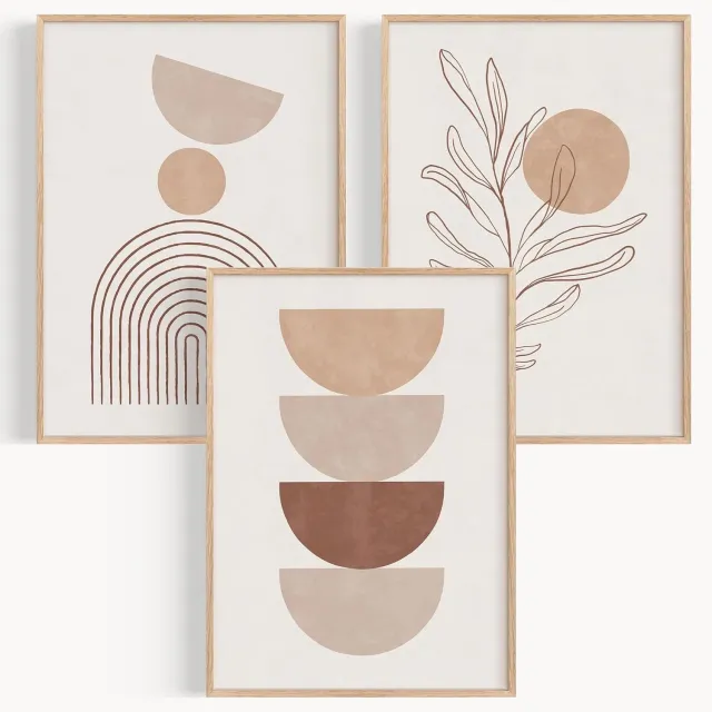 OHBIMBA 3x Abstract Boho Poster Set, 30x40cm, Wanddecoratie