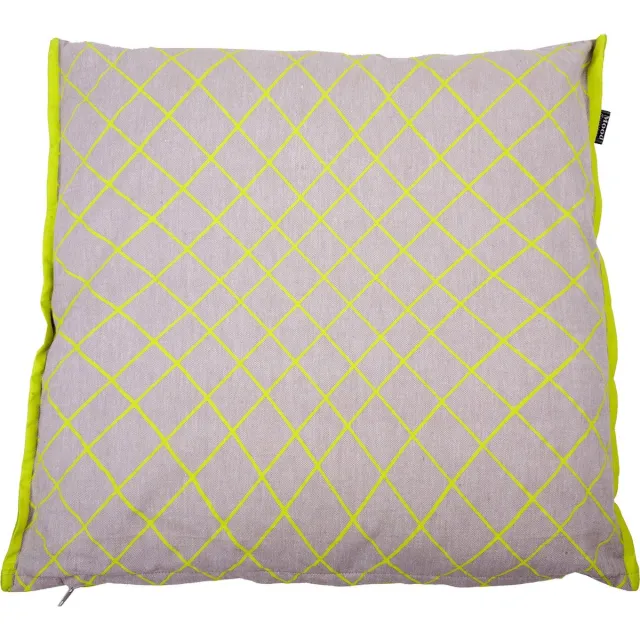 In The Mood Melange Raster - Sierkussen - Lime - 50x50 cm Groen