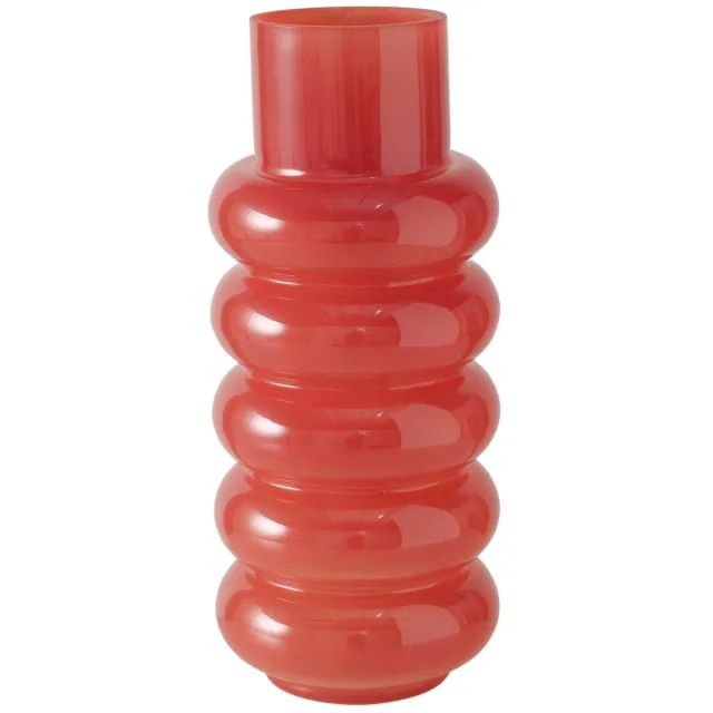 Boltze Home Vaas Ribbo Rood - Glas -Boltze 35 cm
