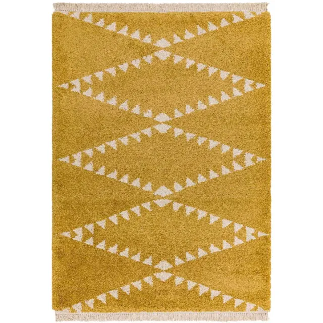 Eazy Living Easy Living - Rocco-mustard Vloerkleed - 200x290 - Rechthoek - Berber,Shaggy Tapijt - Modern - Beige, Geel