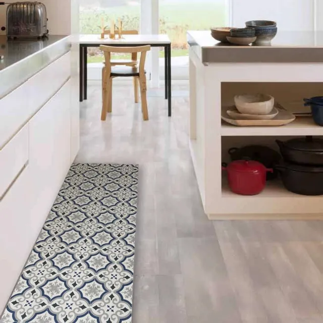 JYG Orval - Vinyl Keukenloper - 60 cm - Formaat: : 60 x 600cm Blauw-grijs