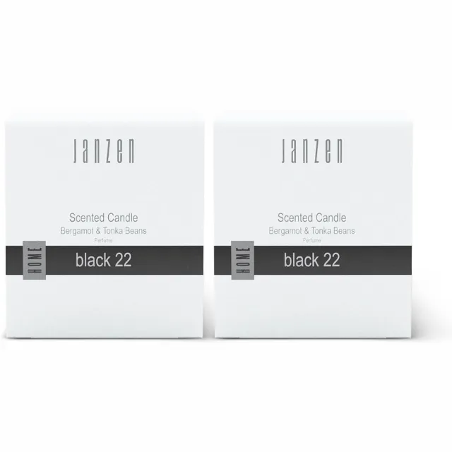 Janzen Scented Candle Black 22 2-pack wit