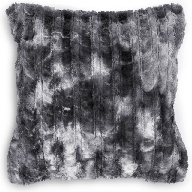 Zohome Grey Kussen Famous 45x45 cm, gemaakt van Fake Fur Grijs