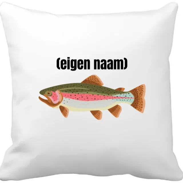 Akyol vis met eigen naam Kussen hoes - Vis - vissen liefhebbers - iemand die houdt van vissen - verjaardag - cadeau - kado - 40 bij 40 cm Multicolor