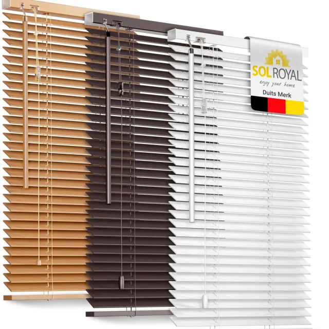 Sol Royal JH3 FSC® gecertificeerd houten Jaloezie SolDecor rolgordijnen in wit 100x160 cm - Milieuvriendelijk geproduceerd