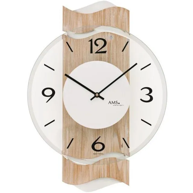 AMS houten wandklok met quartz-uurwerk