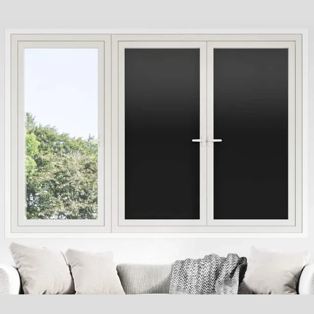 vidaXL Raamfolies 3 st statisch mat PVC zwart