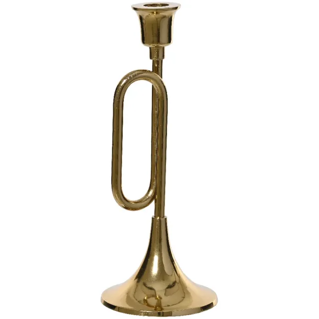 Decoris Kandelaar Kerst Trompet -Goud - H27 cm