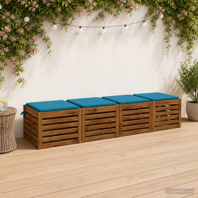 vidaXL Zitkussens SOEST 4 st 100% Polyester Lichtblauw 45 x 45 x 3 cm