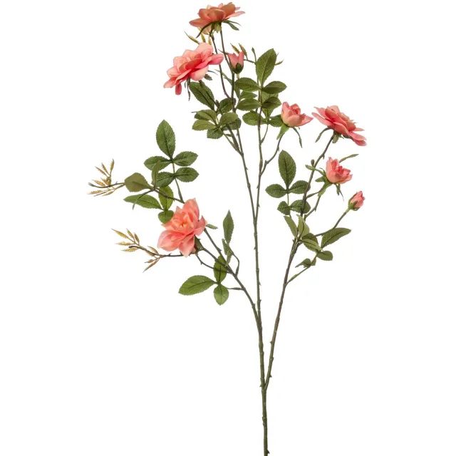 Emerald Kunstbloem Roos Loes 90cm koraal - Kunstplant voor binnen