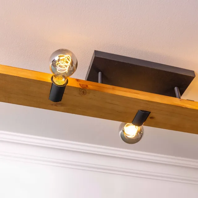 Brilliant Leuke plafondlamp Mertes 5-lichts - 80115/76 Bruin Zwart