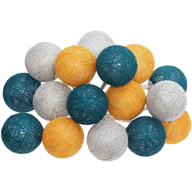Atmosphera LED Lichtslinger balletjes Lichtblauw/Groen/Roze - 16 Ballen - D3,5cm - Wit/Blauw/Oranje