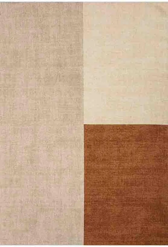 Eazy Living Easy Living - Blox-Rug-Copper Vloerkleed - 200x300 - Rechthoek - Laagpolig Tapijt - Modern - Beige, Bruin