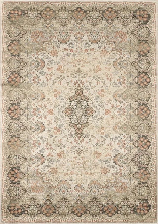 Acsento Chiara 1018 Beige Sand Vloerkleed - 280 x 380 cm - Beige - Rechthoekig - Wol, Viscose - Eetkamer, Woonkamer, Slaapkamer - Abstract - Modern
