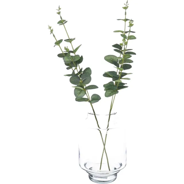 Bellatio Design Kunstplant takken Eucalyptus Cinera - 2x - 38 cm - 3 takken - kunst bladgroen - decoratief - zijdebloemen