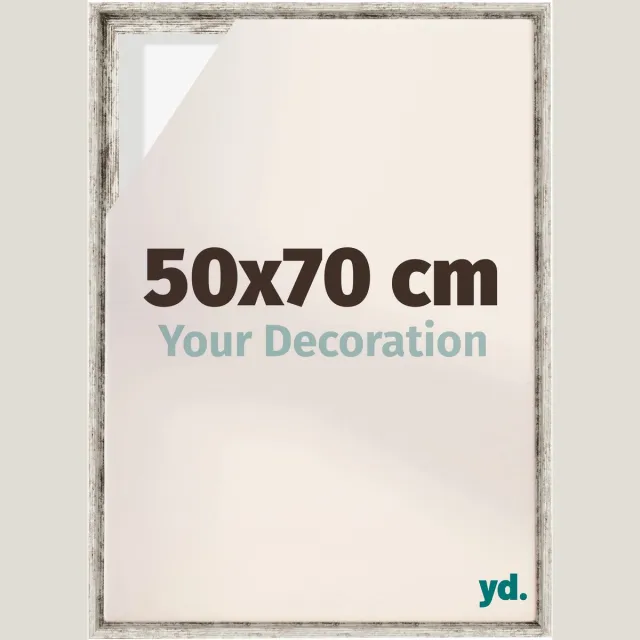 yd. yd, Baklijst 50x70 cm Wit Vintage - Lijst voor Canvasdoek - MDF Lyon
