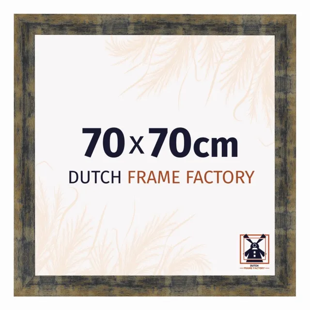 Dutch Frame Factory Fotolijst 70x70 cm - MDF - Blauw Goud Gemeleerd - Praag