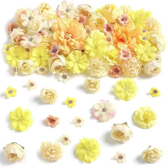 Kasey Mini Kunstbloemen - 40 Stuks - Geel - Voor Knutselen & Decoratie - Kasey