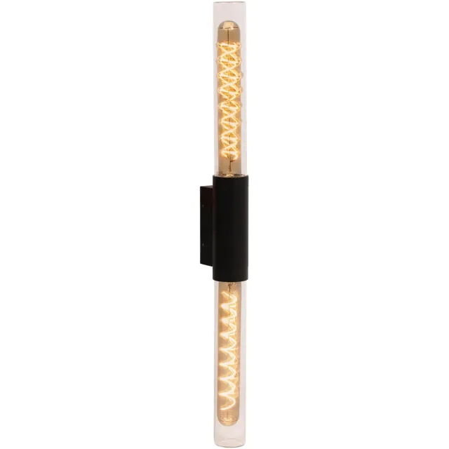 Lucide PILAR - Wandlamp Binnen/Buiten - 2xE27 - IP54 - Zwart - Essential