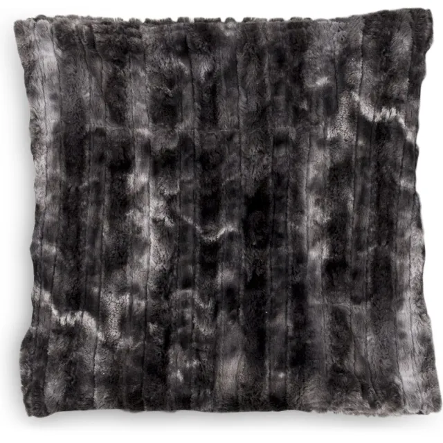 Zohome Black Kussen Famous 45x45 cm, gemaakt van Fake Fur