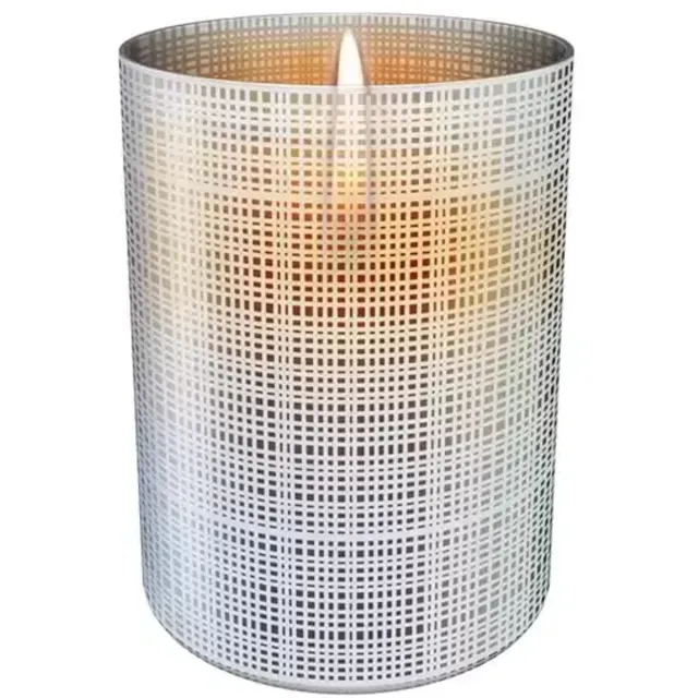 Tenderflame Lilly Glass White Sandblast & printed 10 cm Donkergrijs