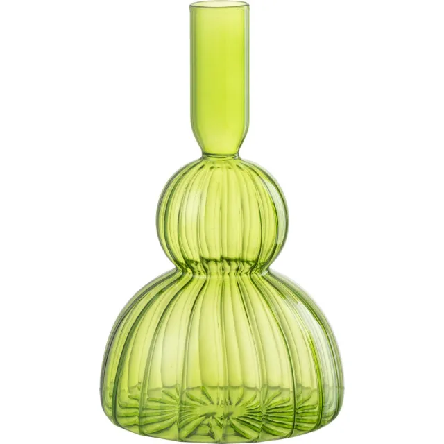 J-Line vaas Juliette - glas - groen - 19 cm hoog