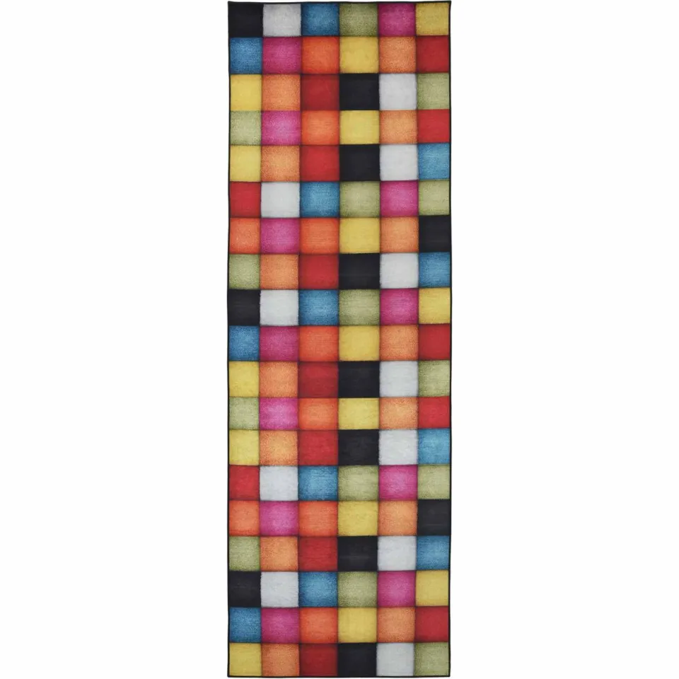 vidaXL Vloerkleedloper LESAKA kleurrijk 50 x 150 cm Diamantvelours Meerkleurig