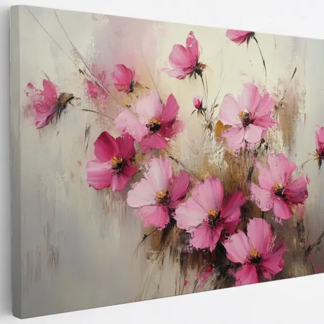 Saammp Canvas Schilderij - Wilde Bloemen in Weide - Natuur - 30x20 - Foto op canvas - Wanddecoratie - Muurdecoratie Woonkamer - Kantoor Decoratie Multicolor