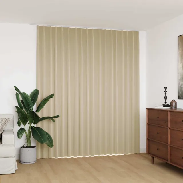 vidaXL Gordijn verduisterend met haken 290x245 cm beige