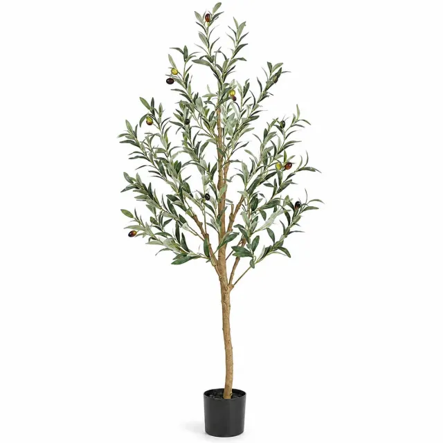 Gloovon Kunstplant - Olijfboom - 122cm - Onderhoudsvrij - Geschikt voor binnen en buiten Groen