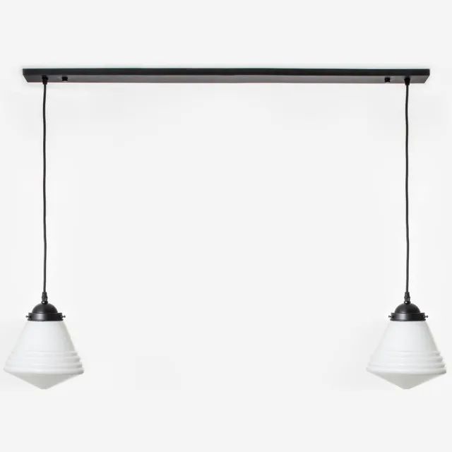 Coloured by Art 2 x Luxe School Small lampen aan plafondbalk Moonlight - Art Deco Trade Wit