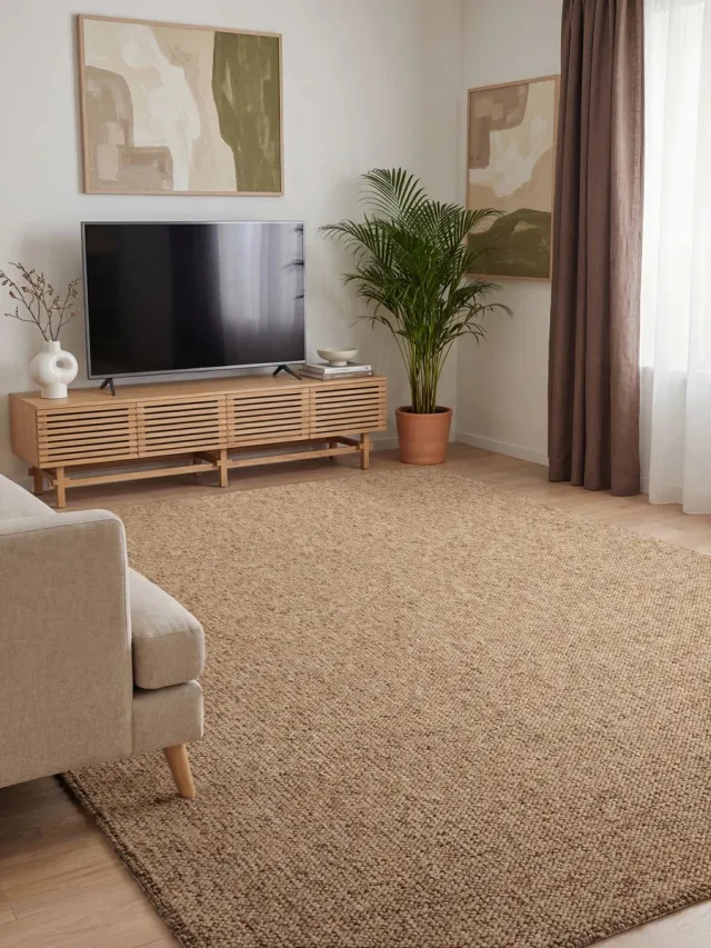 Elle Decoration Rocco Wol look Vloerkleed - caramel / beige 120x170 cm